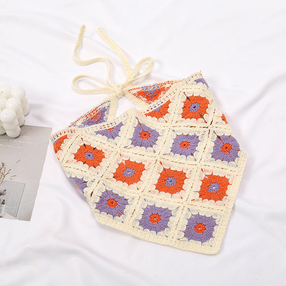Pañoleta Triangular de Encaje Jacquard para Mujer