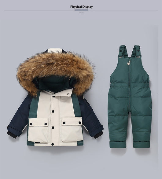 Conjunto Térmico Acolchado para Niños: Chaqueta y Pantalón Peto - Image 12