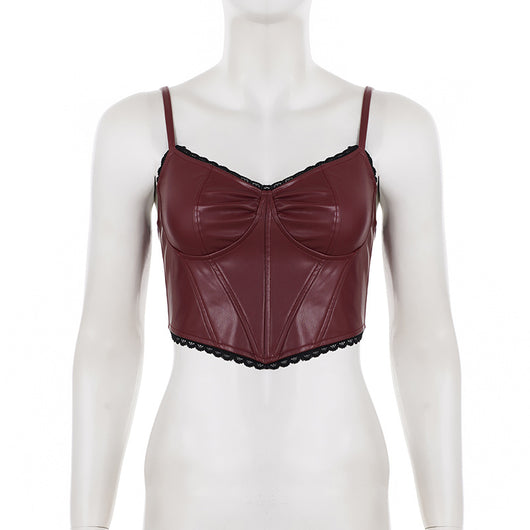 Camiseta Corsetería con Parches de Encaje Asimétrica - Image 19