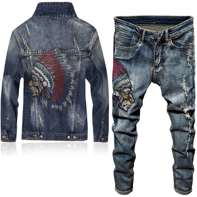 Jeans Slim Fit Rasgados con Bordados para Hombre - Image 17