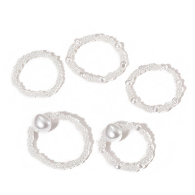 Anillo de Perla Blanca con Cuentas de Arroz para Mujer - Image 9