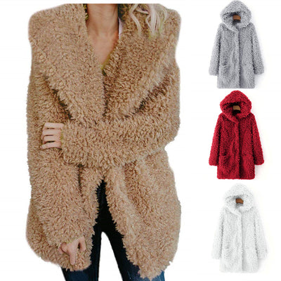 Sudadera con Capucha de Lana de Cordero y Bolsillos Dobles - Image 10