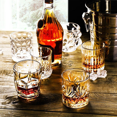 Juego de Copas Octagonales de Cristal Premium para Whiskey y Vino