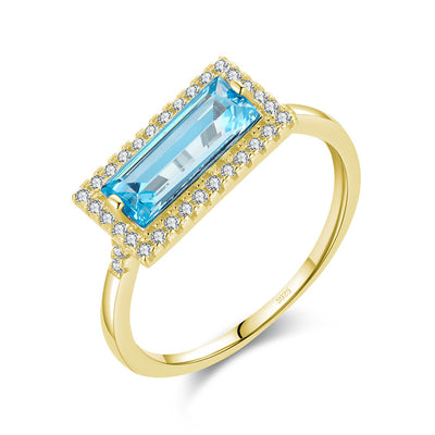 Anillo de Plata 925 con Aguamarina y Circón - Diseño Elegante - Image 4