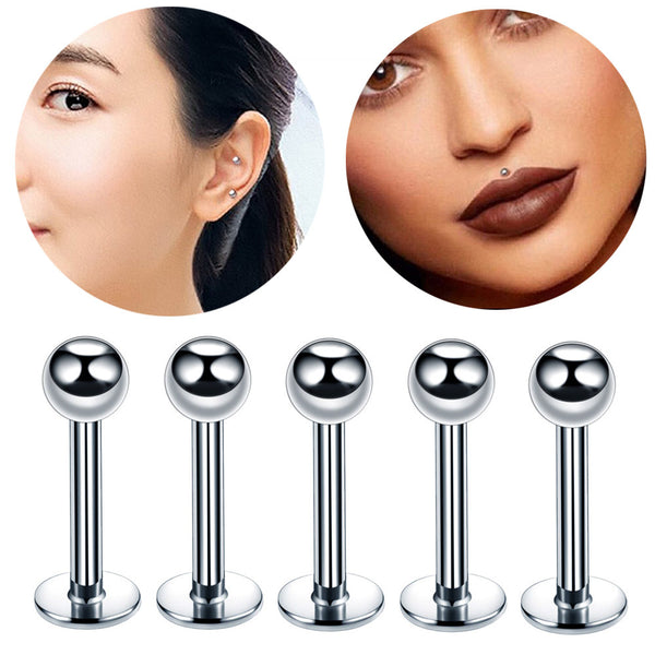 Pack 10 Piercing Labret Acero Inoxidable Hipoalergénico