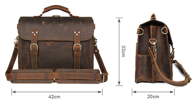 Bolsa Bandolera Hombre Cuero Genuino Crazy Horse Estilo Retro Vintage - Image 6