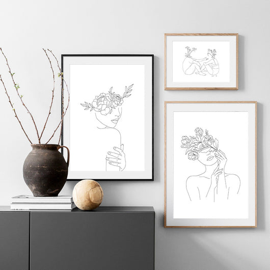 Cuadro Botánico Abstracto en Estilo Dibujo para Decoración del Hogar - Image 13