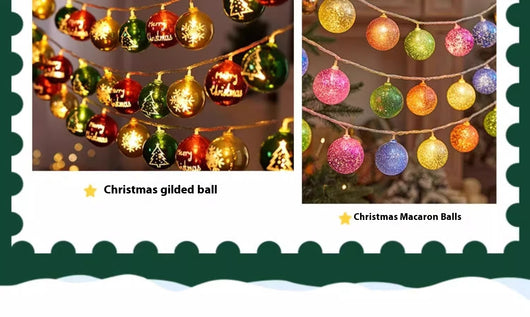 Guirnalda de Luces LED Navideñas Multicolor con Esferas Electrochapadas - Image 12