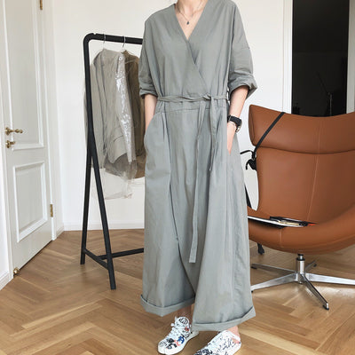 Jumpsuit Elegante de Cuello V Cintura Alta Piernas Anchas para Mujer - Image 15