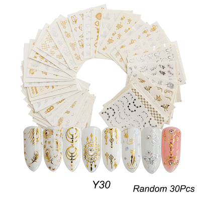 Set de Stickers para Uñas con Flores de Encaje Blanco y Negro - Image 12