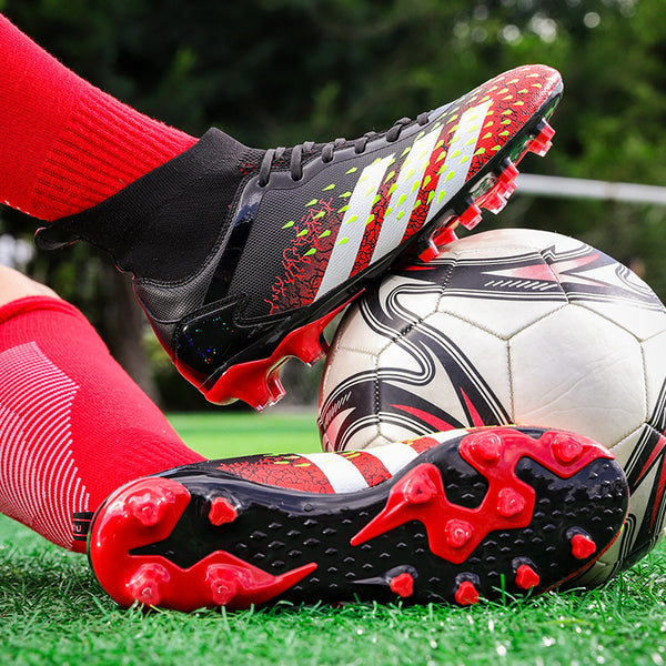 Botines de Fútbol AG para Niños y Niñas - Caña Alta con Tacos de Entrenamiento
