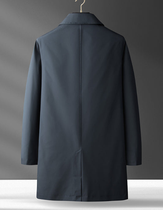 Abrigo Tipo Trench Casual Lujo Coreano para Hombre - Invierno Ligero - Image 2