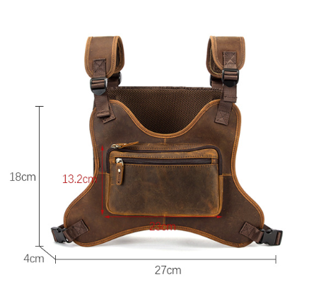 Bolsa de Pecho Vintage en Cuero Genuino para Hombre - Estilo Outdoor - Image 16