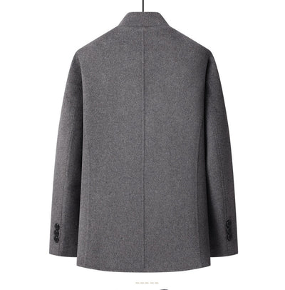 Abrigo de Lana Reversible con Cuello Mao de Largo Medio para Hombre - Image 19