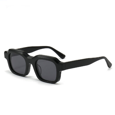 Gafas de Sol Acetato Grueso con Degradado de Color y Costuras Decorativas