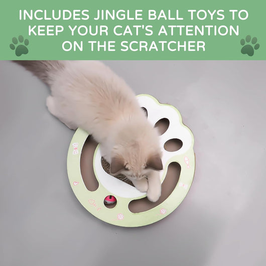 Rascador Circular de Cartón para Gatos con Pista de Bolas - Image 11