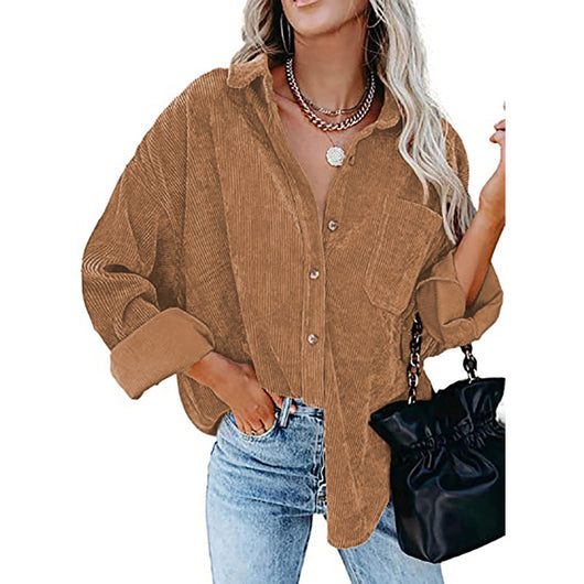Chamarra Casual para Mujer de Solapa con Color Sólido - Otoño e Invierno - Image 4