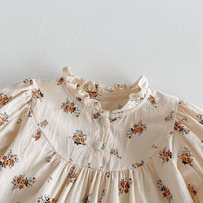 Blusa Infantil Primavera Estilo Coreano Floral Manga Larga - Image 14