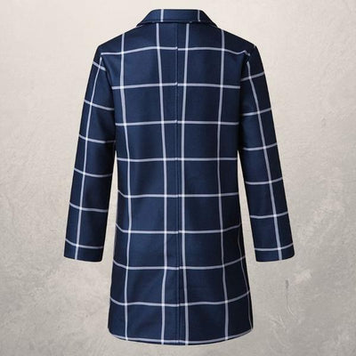 Abrigo Tipo Trench a Cuadros para Hombre - Image 13