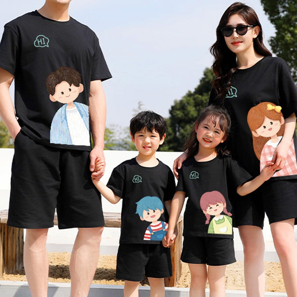 Playera de Algodón con Diseño Cartoon para Niños y Adultos