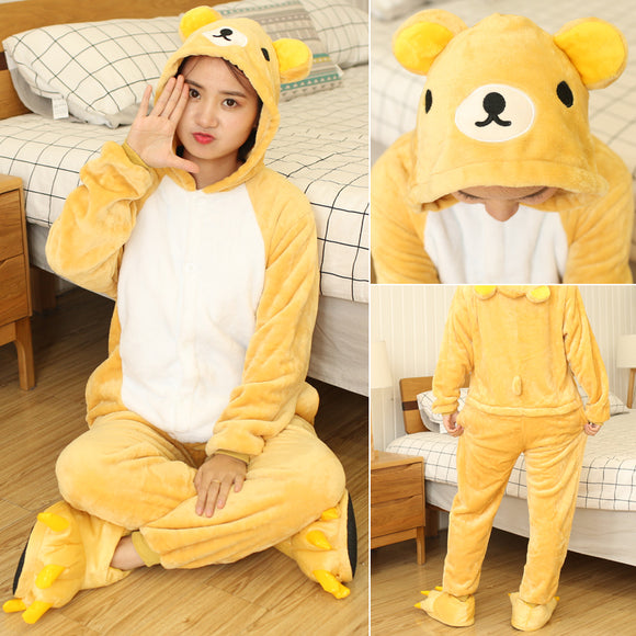 Pijama Integral de Franela con Animales Cartoon