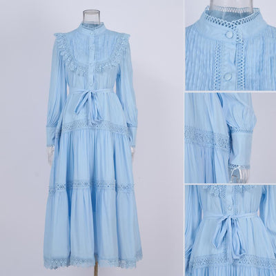 Falda Larga Elegante con Blusa Bordada y Mangas Linterna Ajustadas - Image 24