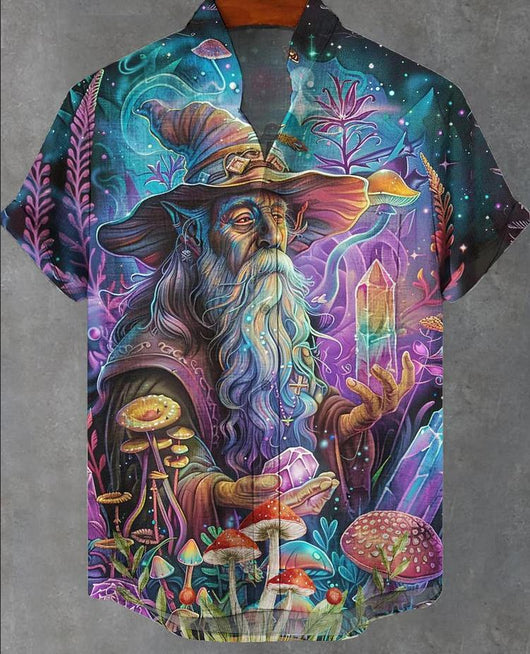 Camisa de Lino Cuello Mao Manga Corta para Hombre - Image 20