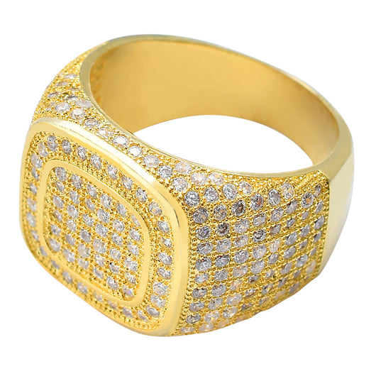 Anillo Hip Hop Chapado en Oro con Circonitas Micro Incrustadas - Image 8
