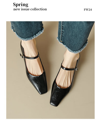 Zapatos Mujer Punta Cuadrada con Tacón de 3cm - Image 10