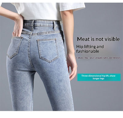 Jeans de Cintura Alta Ajustados para Mujer con Forro de Polar - Image 22