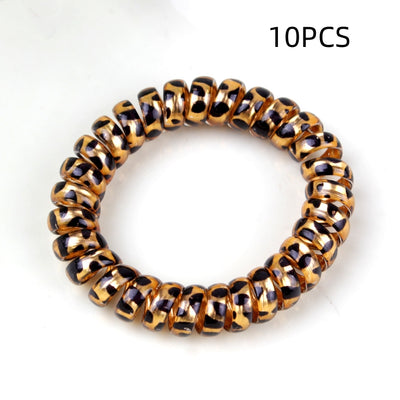 Elástico para Cabello Estampado Leopardo con Cordón Telefónico - Image 8