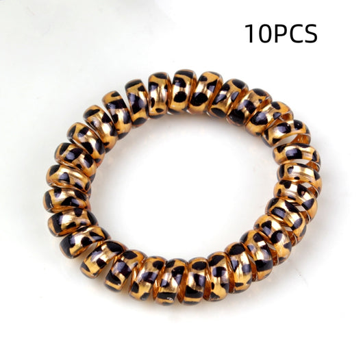 Elástico para Cabello Estampado Leopardo con Cordón Telefónico - Image 8