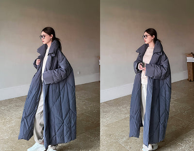 Abrigo Largo Invierno Talla Grande Estilo Coreano para Mujer - Image 9