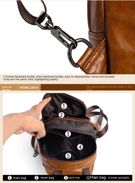 Bolsa de Viaje Multifuncional para Hombre en Cuero Genuino - Image 23