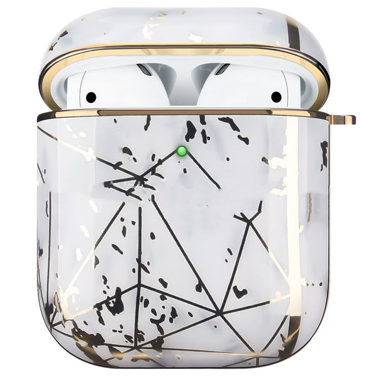 Funda Protectora para AirPods con Diseño Mármol Blanco y Acabado Dorado - Image 29