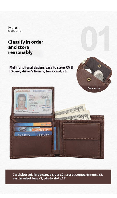 Billetera Retro de Cuero Genuino para Hombre - Image 7