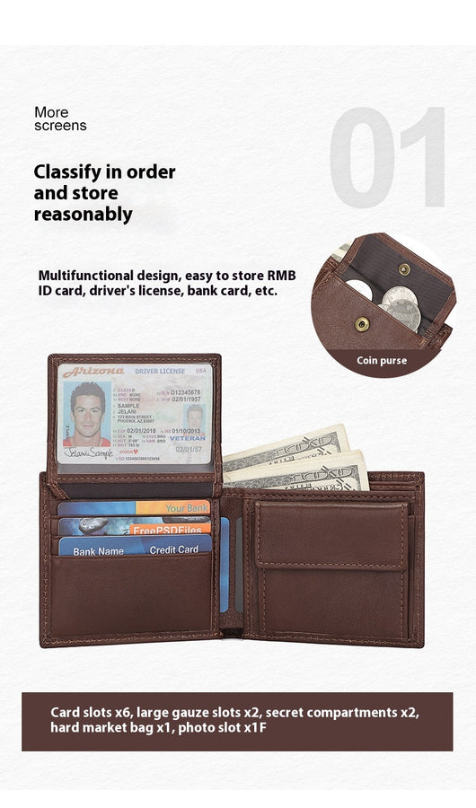 Billetera Retro de Cuero Genuino para Hombre - Image 7