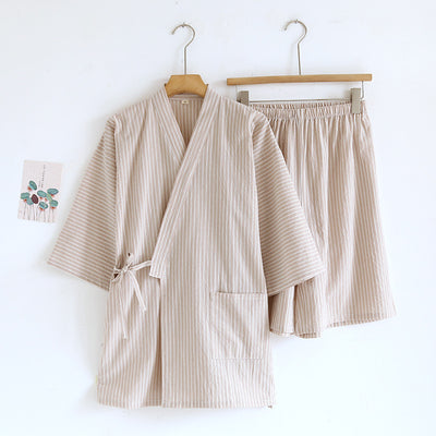 Pijama de Algodón Lavado con Rayas Finas - Image 12