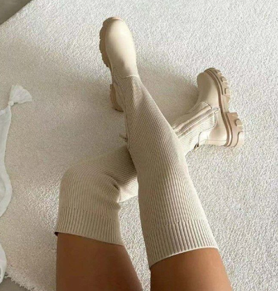Botas Altas para Mujer con Punta Redonda