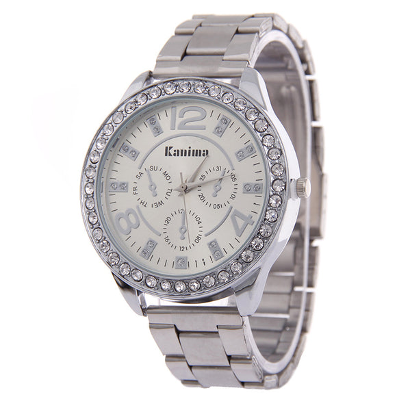 Reloj Británico de Acero Inoxidable con Diamantes de Alta Gama
