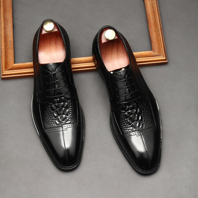Zapatos de Cuero Ejecutivos Estilo Británico con Costura Premium