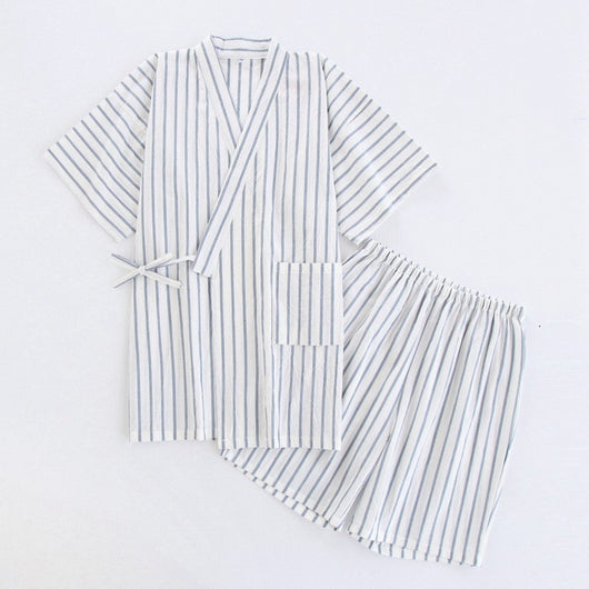 Pijama de Algodón Lavado con Rayas Finas - Image 7