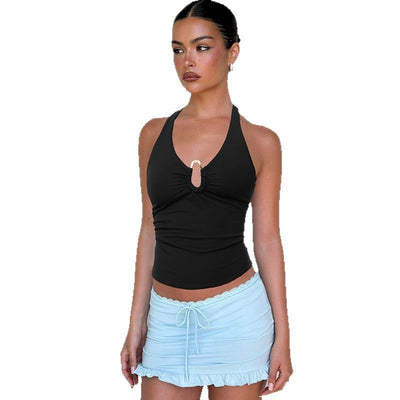 Top Crop Halter Escotado Ajustado Sexy - Image 5