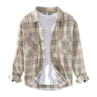Camisa Casual de Cuadros en Pana de Algodón para Hombre - Image 4