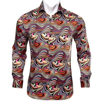 Camisa de Seda Estampado Paisley Azul Verdoso - Diseño Floral Sofisticado para Hombre - Image 17