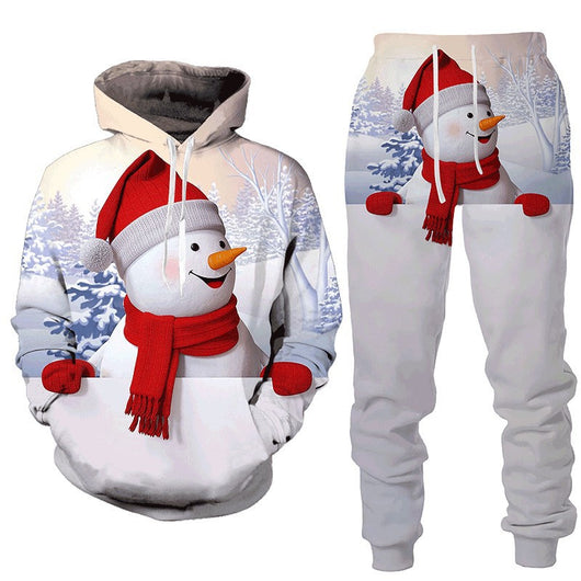 Sudadera con Capucha Estampado Muñeco de Nieve 3D - Conjunto Navideño - Image 3