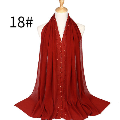 Turbante de Gasa Plisada Perla Monocromático - Image 12