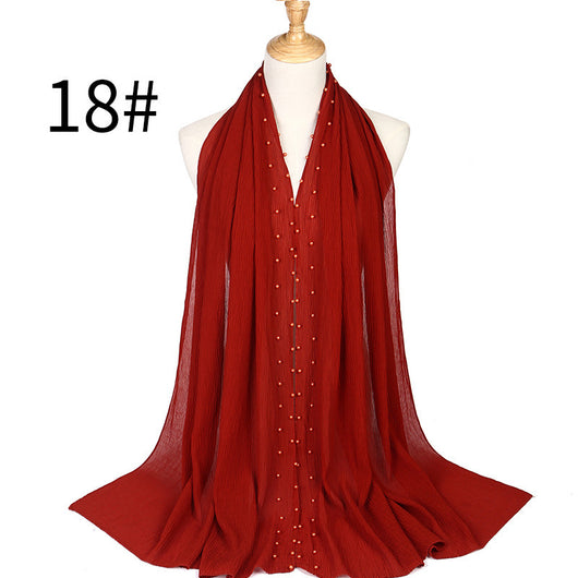 Turbante de Gasa Plisada Perla Monocromático - Image 12