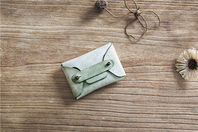 Cartera Vintage de Cuero Primera Capa - Monedero Compacto para Tarjetas - Image 4