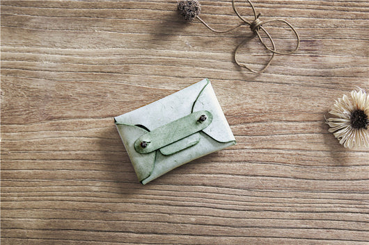 Cartera Vintage de Cuero Primera Capa - Monedero Compacto para Tarjetas - Image 4